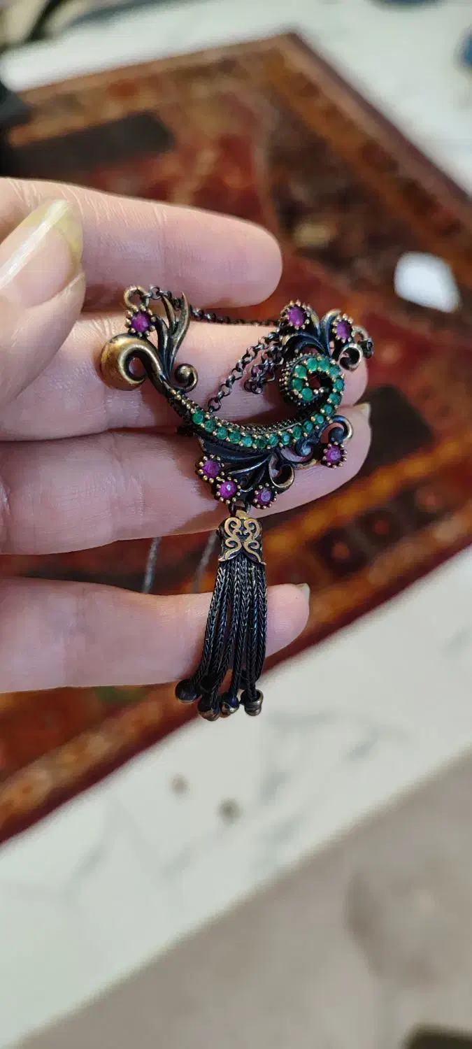 گردنبند طاووس نقره طرح عثمانی|عمدهفروشی|شیراز, سینما سعدی|دیوار