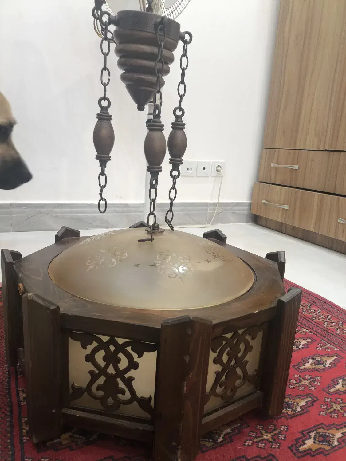 فروش لوستر چوبی سالم|لوستر و چراغ آویز|قائم‌شهر, |دیوار