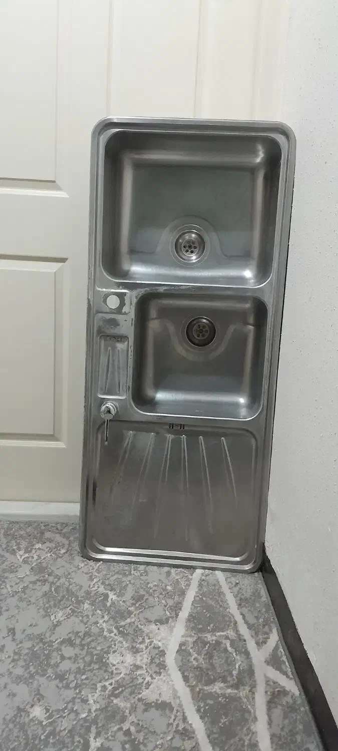 سینک دوکاسه توکار استیل البرز   52 × 120|مصالح و تجهیزات ساختمان|کرمانشاه, |دیوار