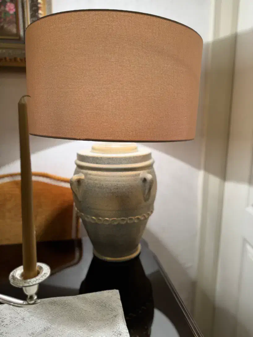 اباژور پتینه با کلاهک کتان|چراغ خواب و آباژور|تهران, اقدسیه|دیوار