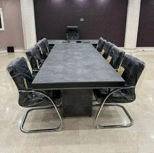 میز مدیریت با کنفرانس رنگ بتنی رنگبندی صندلی اداری|دفتر کار|رشت, پیرکلاچای|دیوار