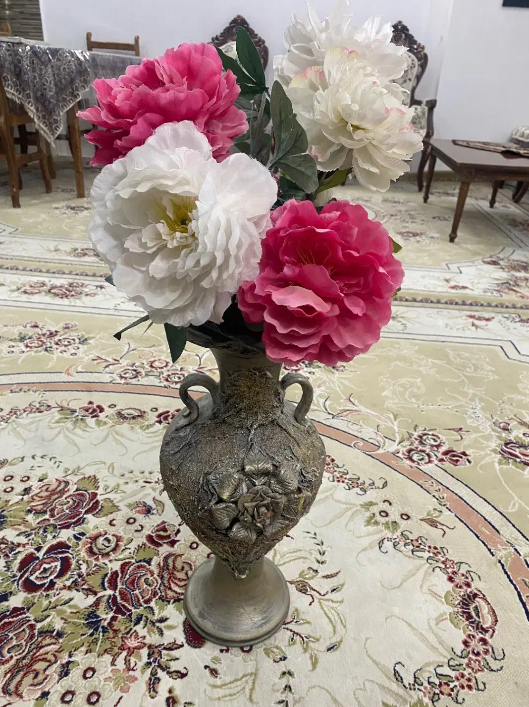 گل تزیینی با گلدان|گل مصنوعی|بجنورد, |دیوار