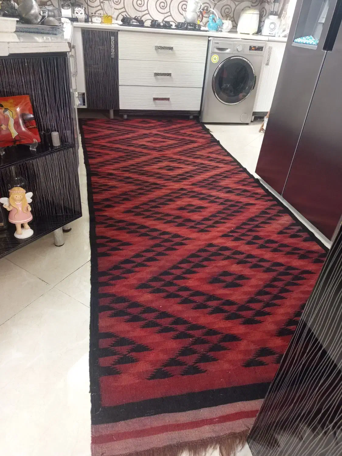 جاجیم دست بافت تمام پشم در حدنو ابعاد 4 متر در 1/5|گلیم، جاجیم، گبه|مشهد, شهرک لشکر (شهرک غرب)|دیوار