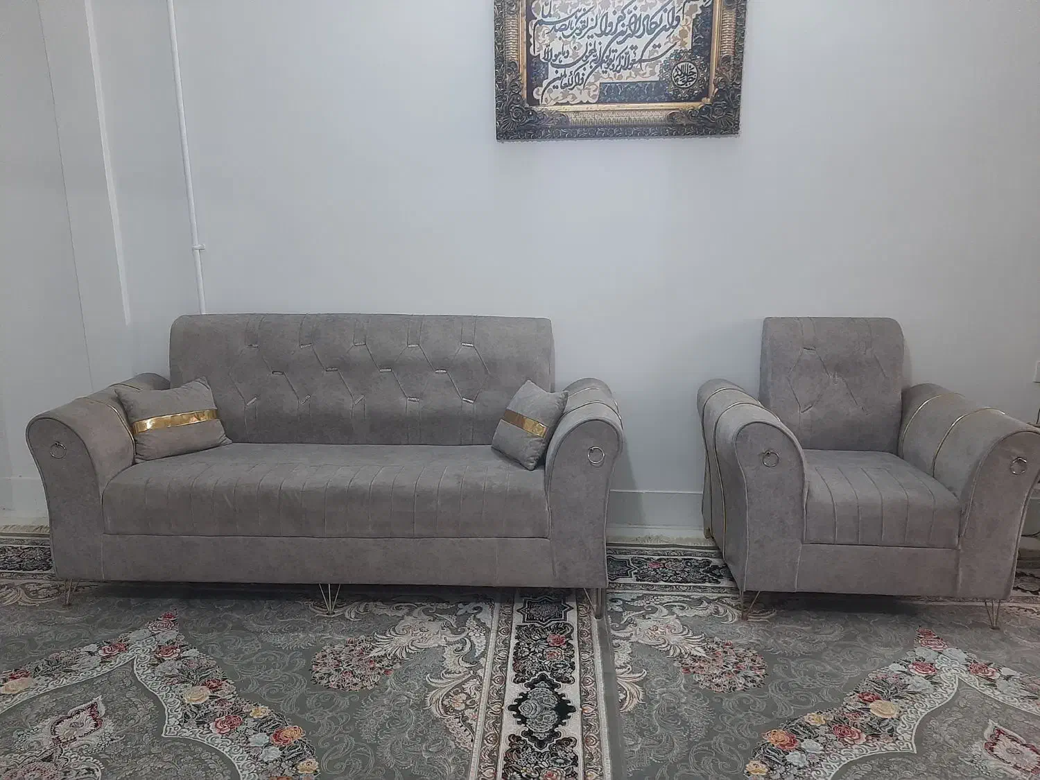 یک دست مبل با میزه جلو مبلی میز عسلی|مبلمان خانگی و میز عسلی|کاشمر, |دیوار