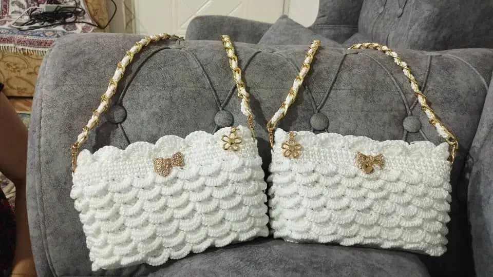 انواع کیف با نخ مکرومه و رافیا|کیف، کفش، کمربند|رودسر, |دیوار