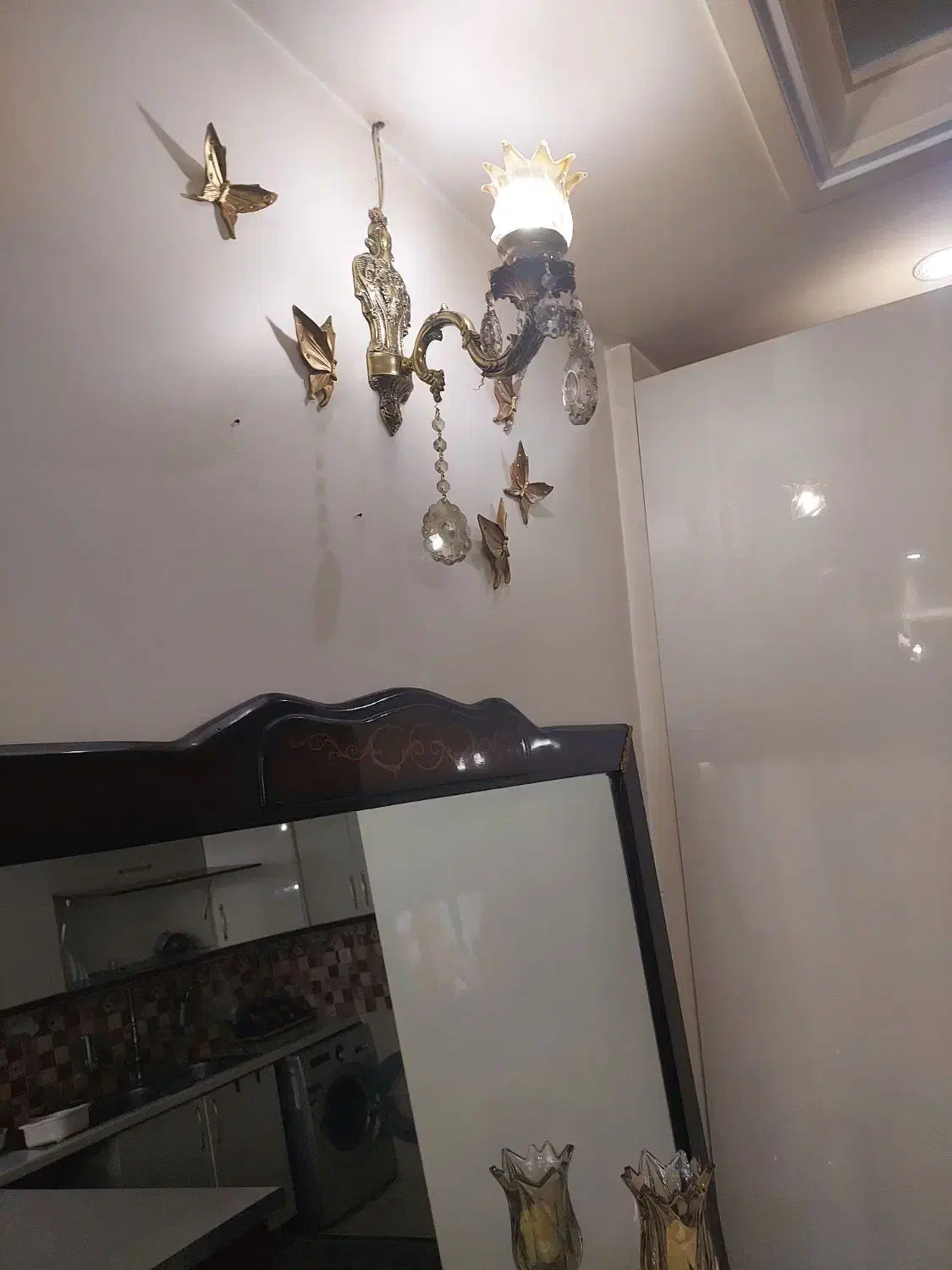 لوستر برنج همراه دیوار کوب|لوستر و چراغ آویز|تهران, افسریه شمالی|دیوار