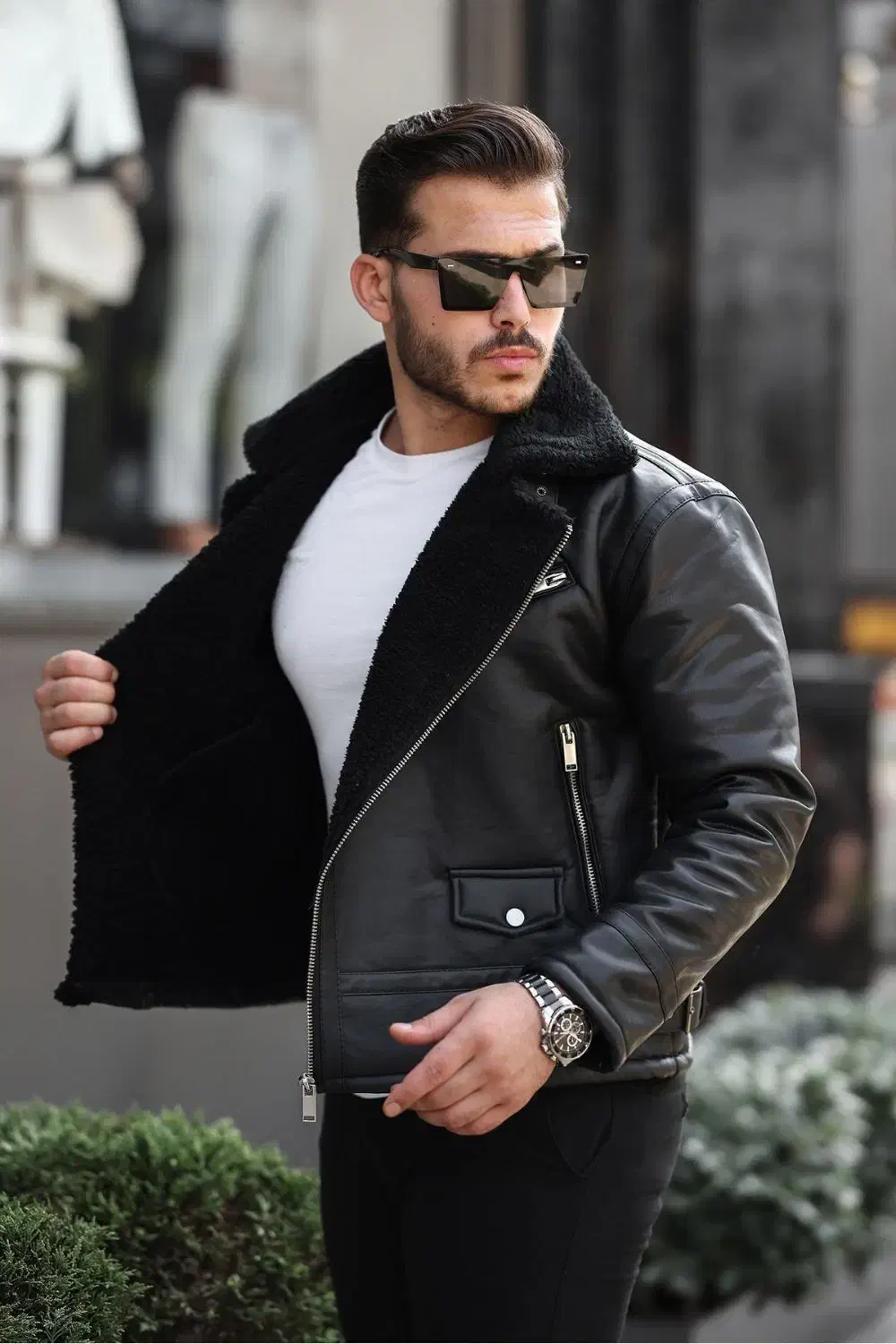 کاپشن چرم ترک برند mero life|لباس|خشت, |دیوار