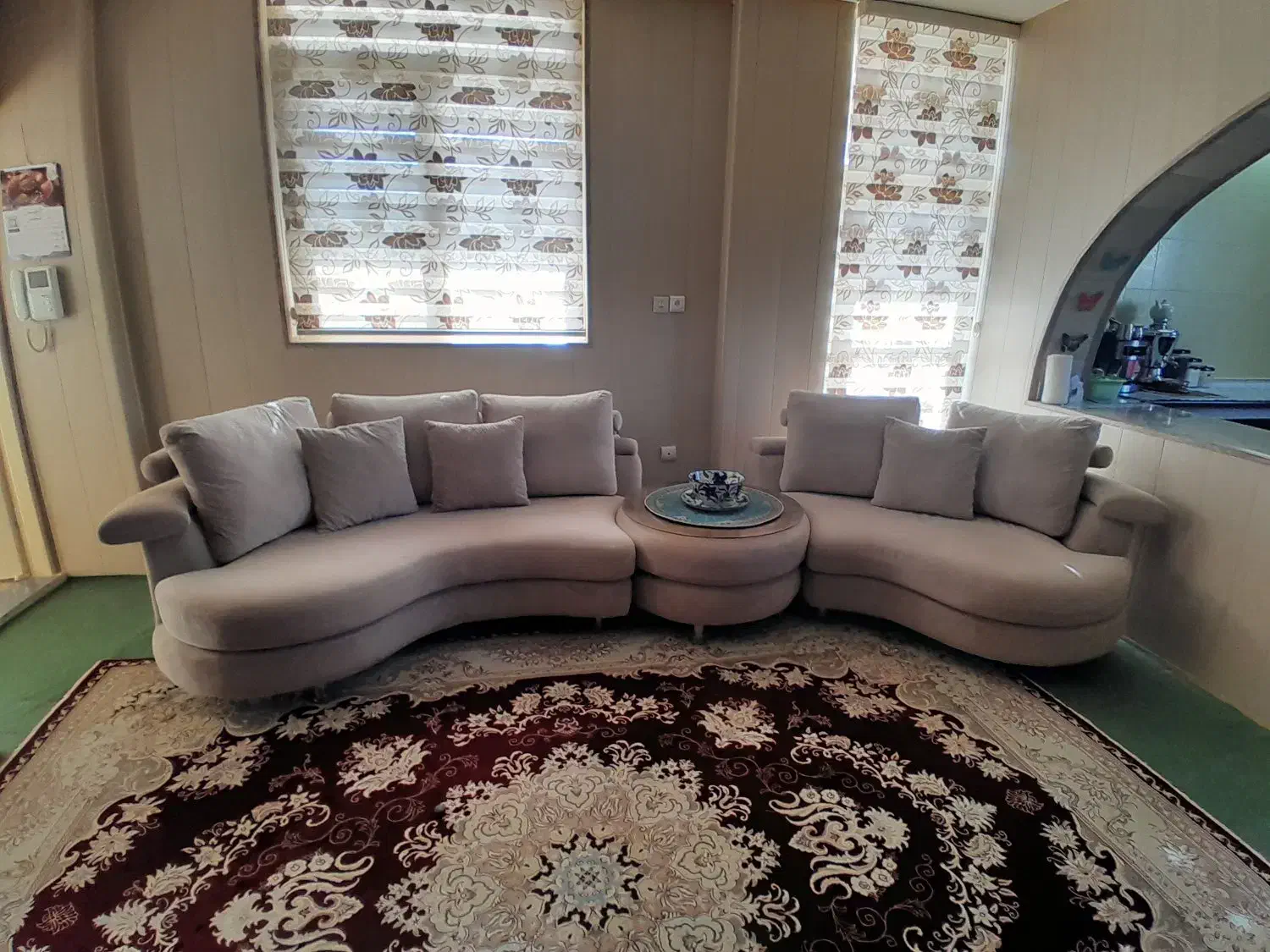 یکدست مبل ال ۷ نفره ،پارچه مازراتی|مبلمان خانگی و میز عسلی|معصومیه, |دیوار