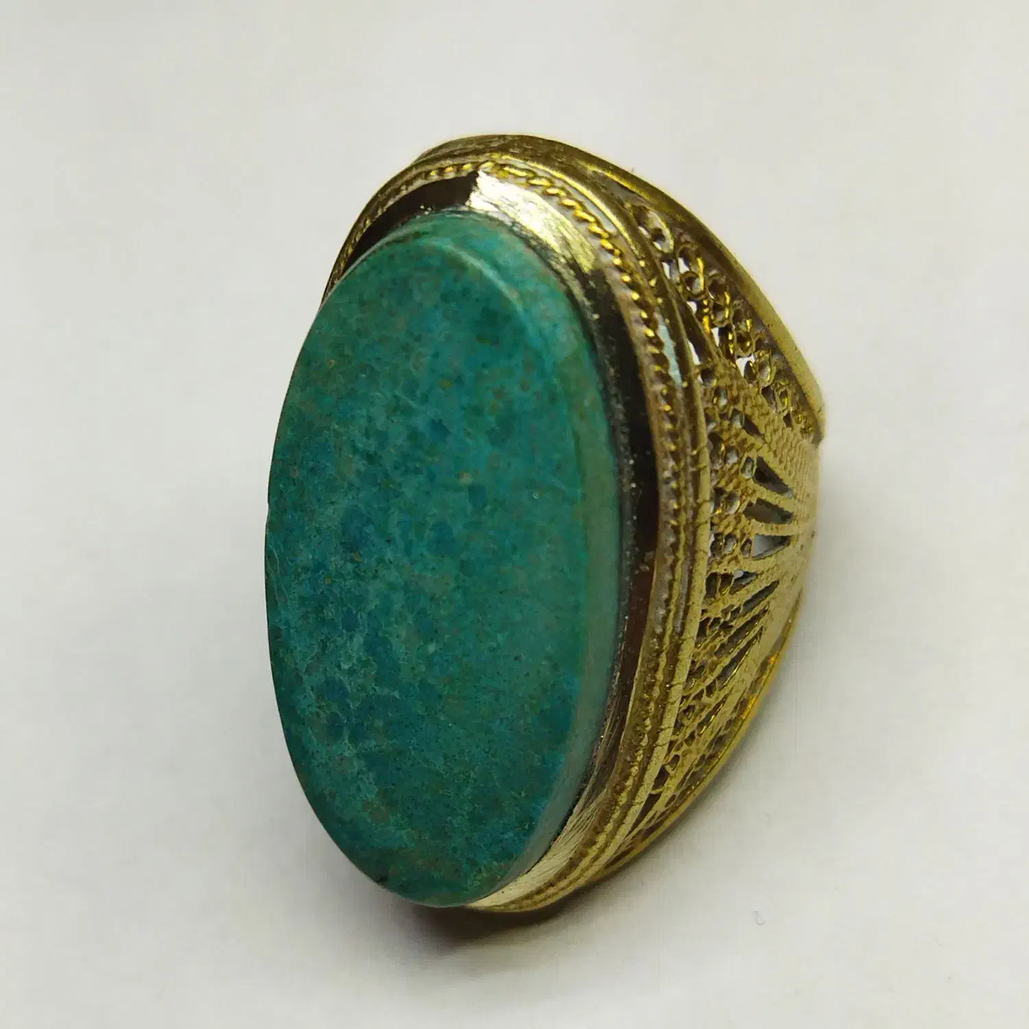 انگشتر برنجی نگین عقیق اصل معدنی|بدلیجات|شیراز, شهرک سعدی|دیوار