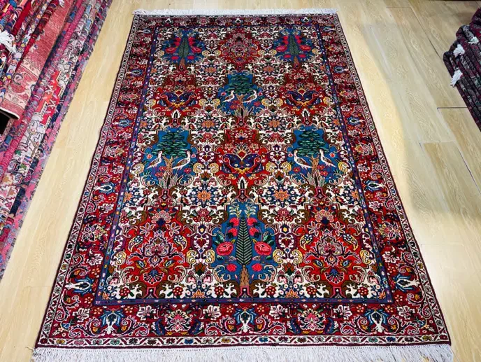 دو تخته فرش بهم بخور بختیاری طرح قاب سماوری|فرش|تهران, سلسبیل شمالی|دیوار