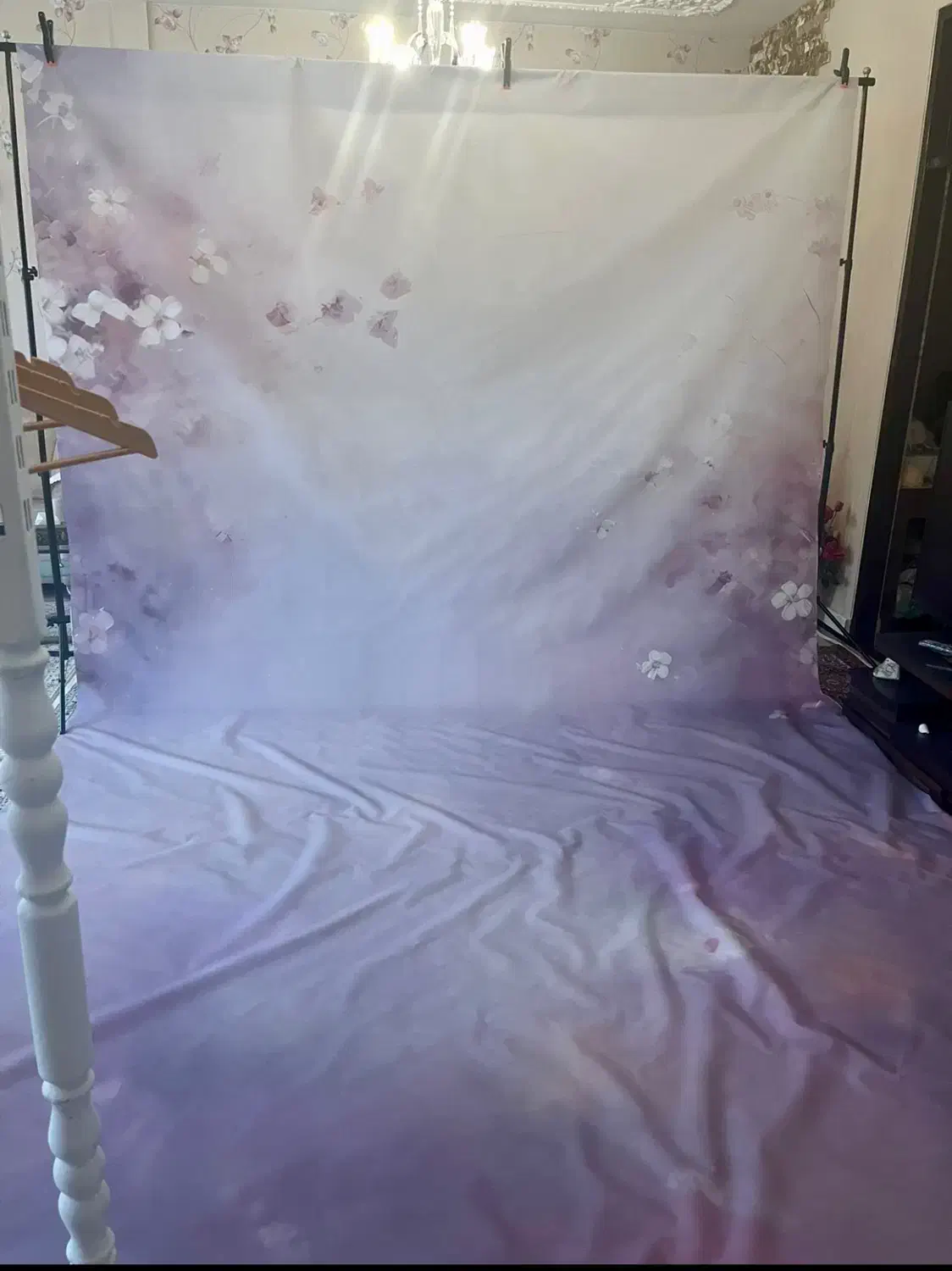 بکدراپ پارچه ای سه در سه همراه پایه و گیره کامل|دوربین عکاسی و فیلمبرداری|تهران, شهرک غرب|دیوار