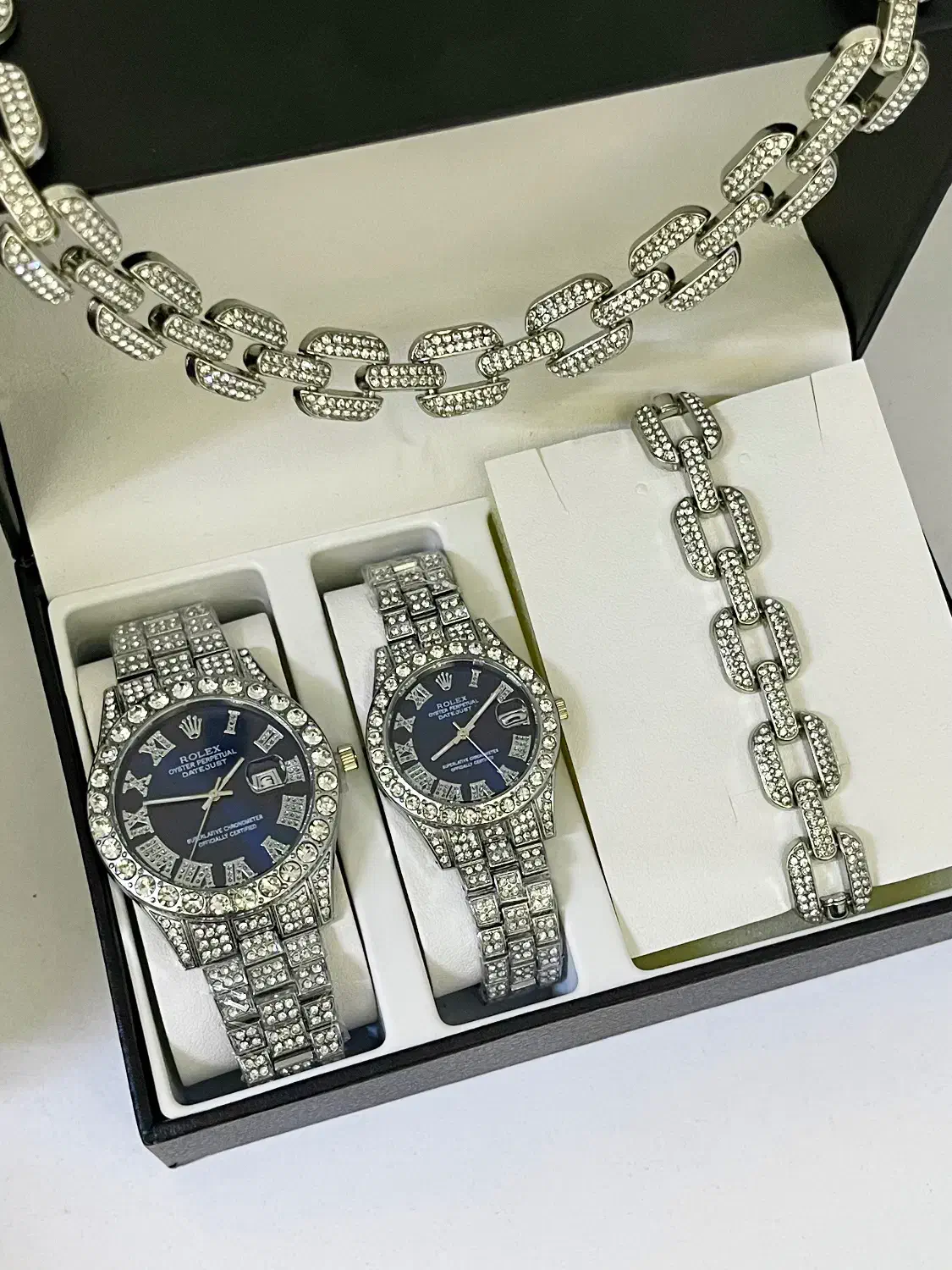 ست ساعت و اکسسوری فول نگین رولکس تقویم دار|ساعت|تهران, نازی‌آباد|دیوار