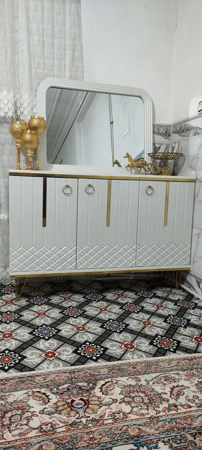 ست آینه کنسول زیرتلویزیونی وجاکفشی|بوفه، ویترین، کنسول|خرم‌آباد, |دیوار