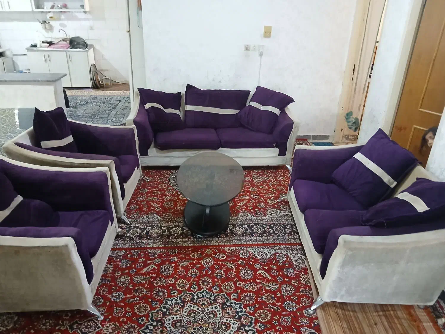 مبل ۷ نفره کامل با میز|مبلمان خانگی و میز عسلی|شوش, |دیوار