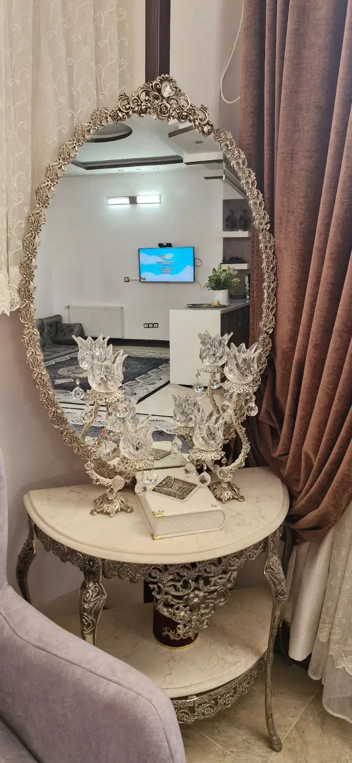 آیینه شمعدان|آینه|یزد, |دیوار