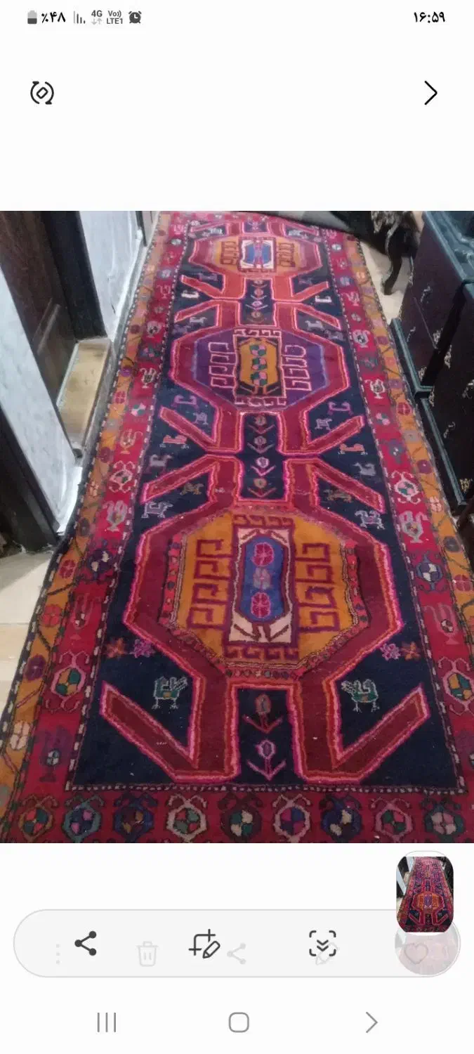 فرش دست بافت ۳ متردر ۱ و۲۰ س|فرش|سهند, |دیوار