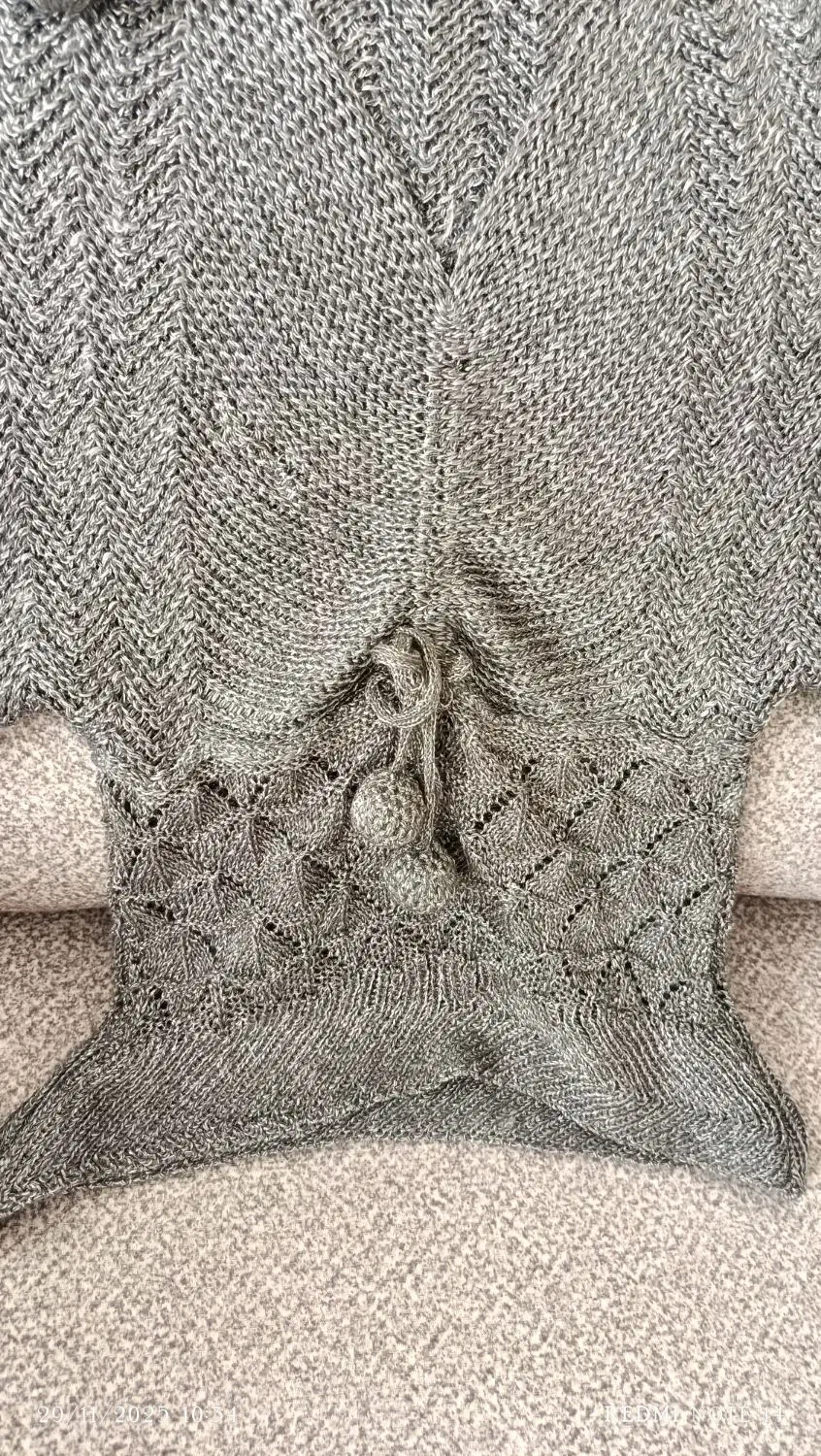 تاپ بافتنی خاکستری نقره ای براق ابریشمی|لباس|قم, پردیسان|دیوار