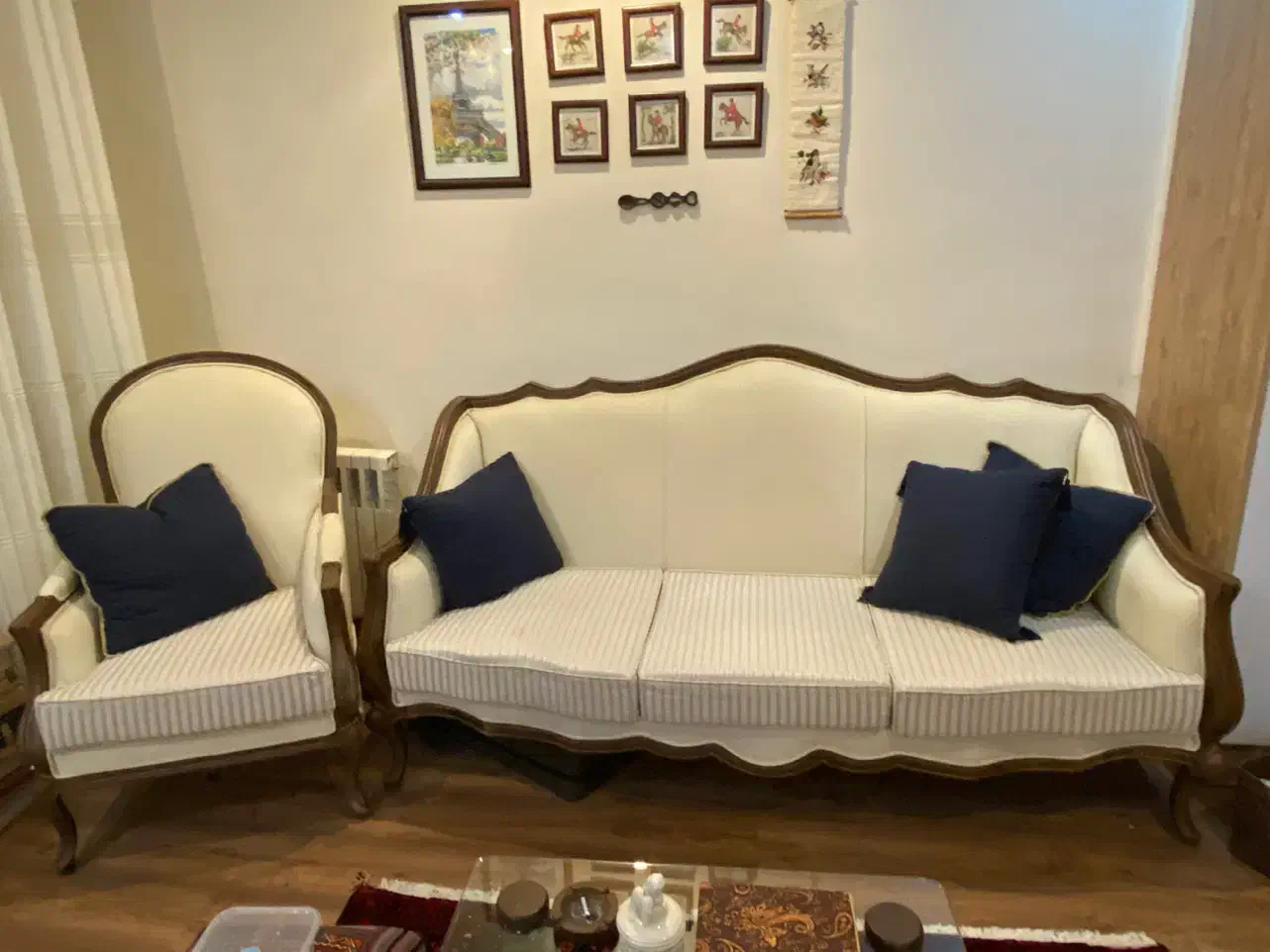 نیم ست فرانسوی در حد نو|مبلمان خانگی و میز عسلی|کرج, گوهردشت|دیوار