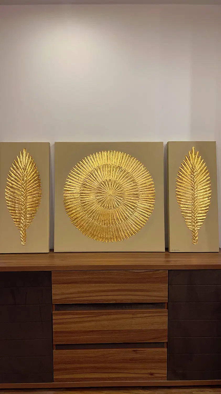 تابلو هنری متریال تکسچر و ورق طلا|تابلو، نقاشی، عکس|کرج, عظیمیه|دیوار