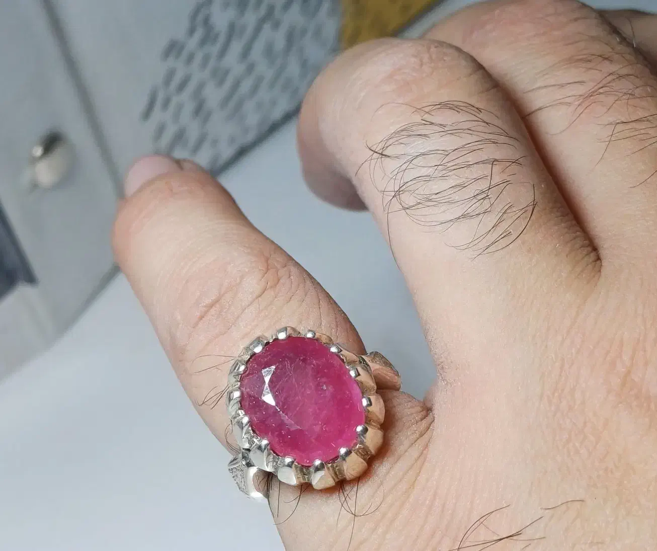 انگشتر نقره یاقوت سرخ آفریقا طبیعی|جواهرات|تهران, امام زاده حسن|دیوار