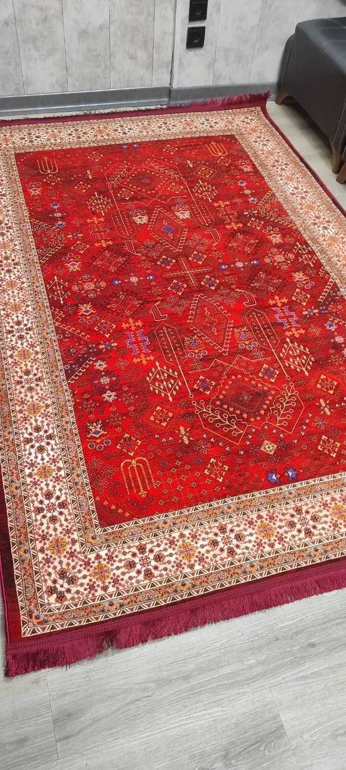 فرش ابریشمی طرح دستباف نقشه سلطان آباد قرمز|فرش|تهران, امین حضور|دیوار