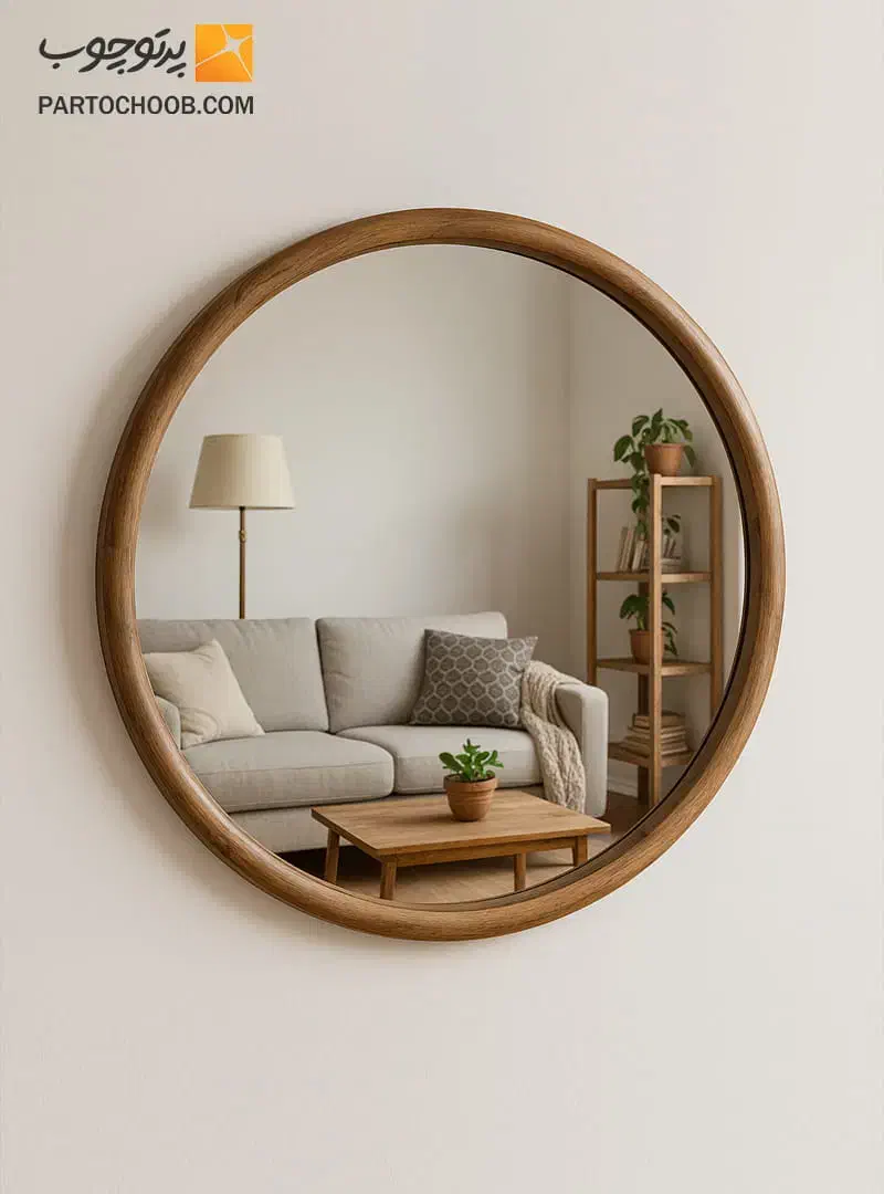 آینه قاب چوبی دایره ای و قدی|آینه|ارومیه, |دیوار