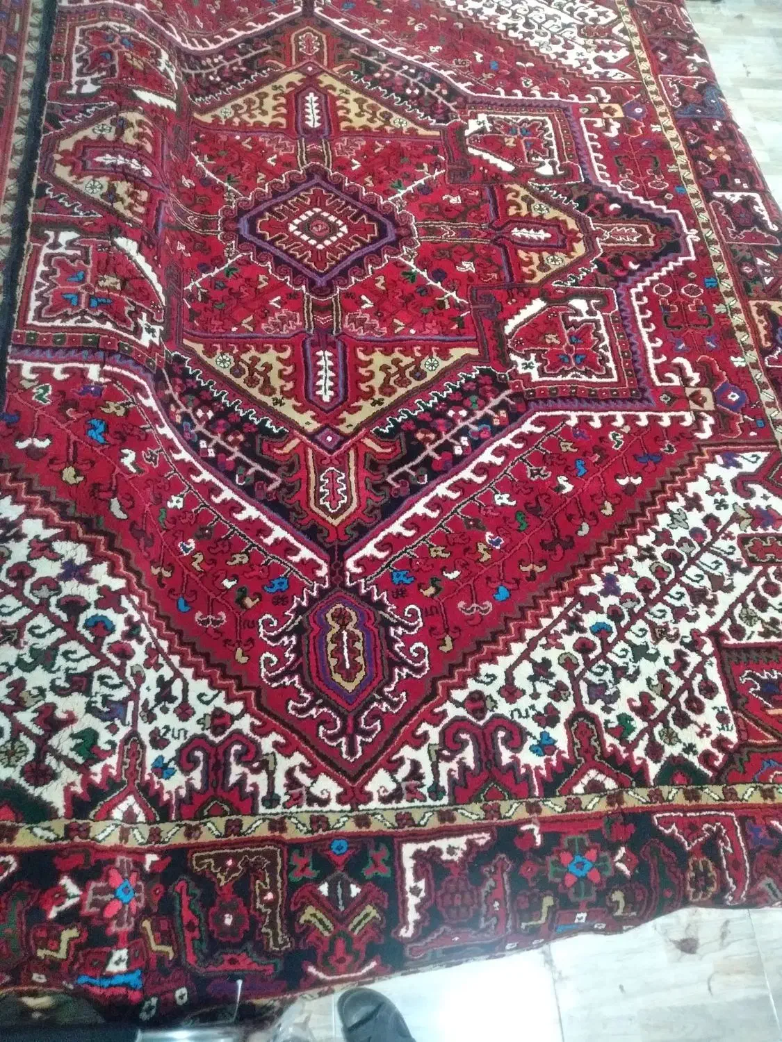 فرش دستباف جفت 12متری انگشت بافت|فرش|هریس, |دیوار