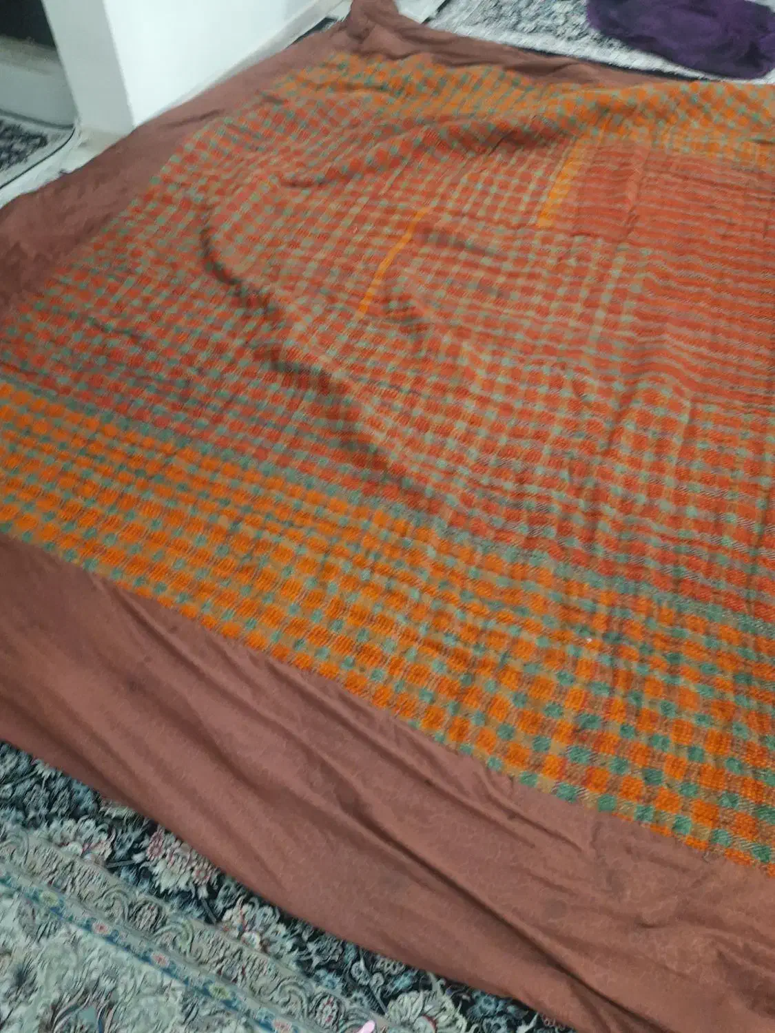 لحاف کرسی قدیمی باملافه|رختخواب، بالش، پتو|محمدیه-قزوین, |دیوار