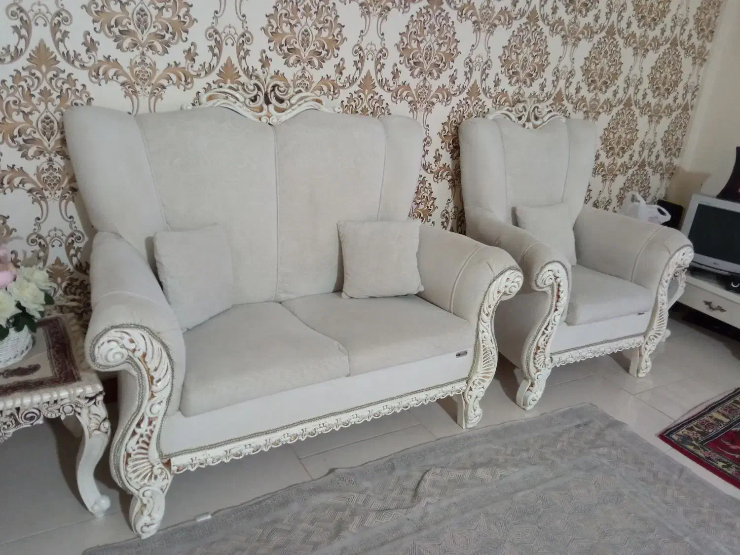 مبل راحتی مبلمان سلطنتی۷نفره و میزتلویزیون|مبلمان خانگی و میز عسلی|فردیس, شهرک ارم|دیوار