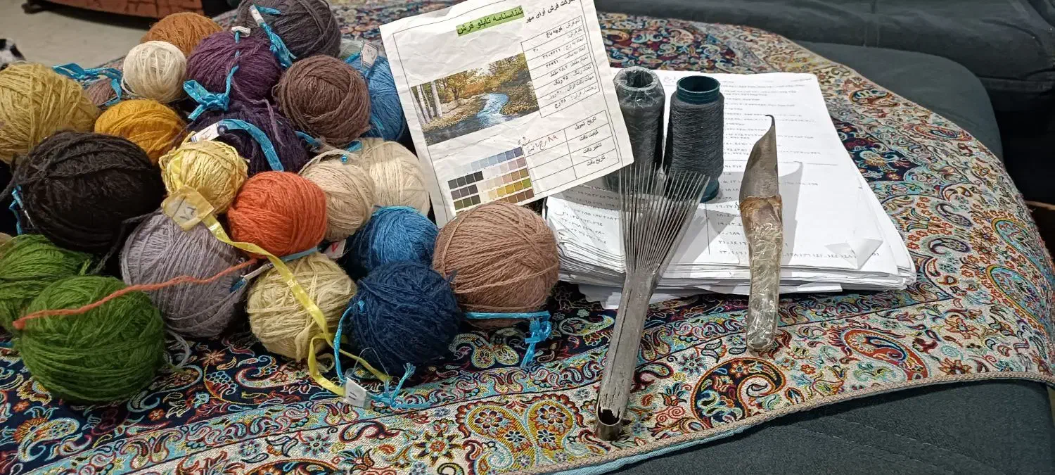 تابلو فرش کامل با وسایل و نقشه چهار باغ|تابلو فرش|تربت جام, والفجر|دیوار