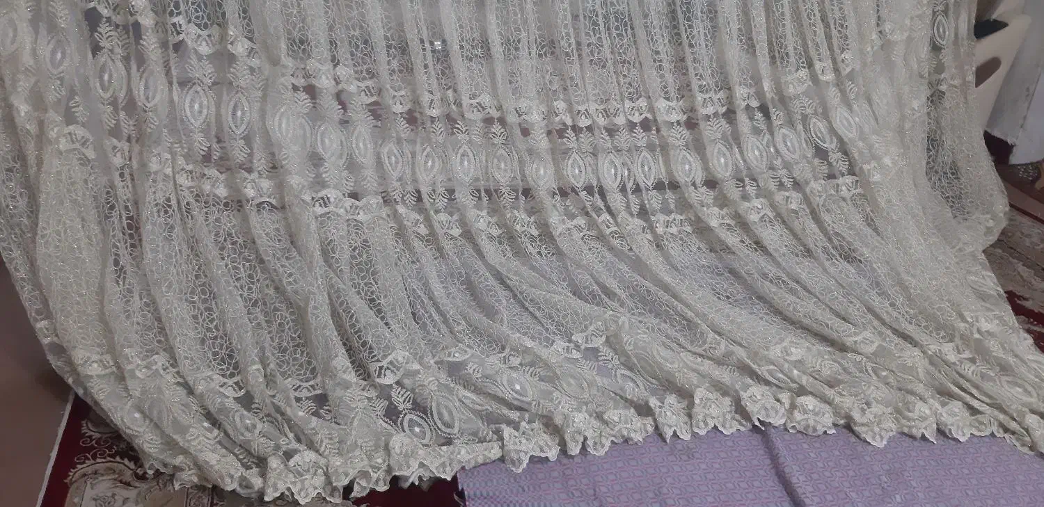 پرده تور نباتی رنگ|پرده، رانر، رومیزی|کاشان, مفتح|دیوار