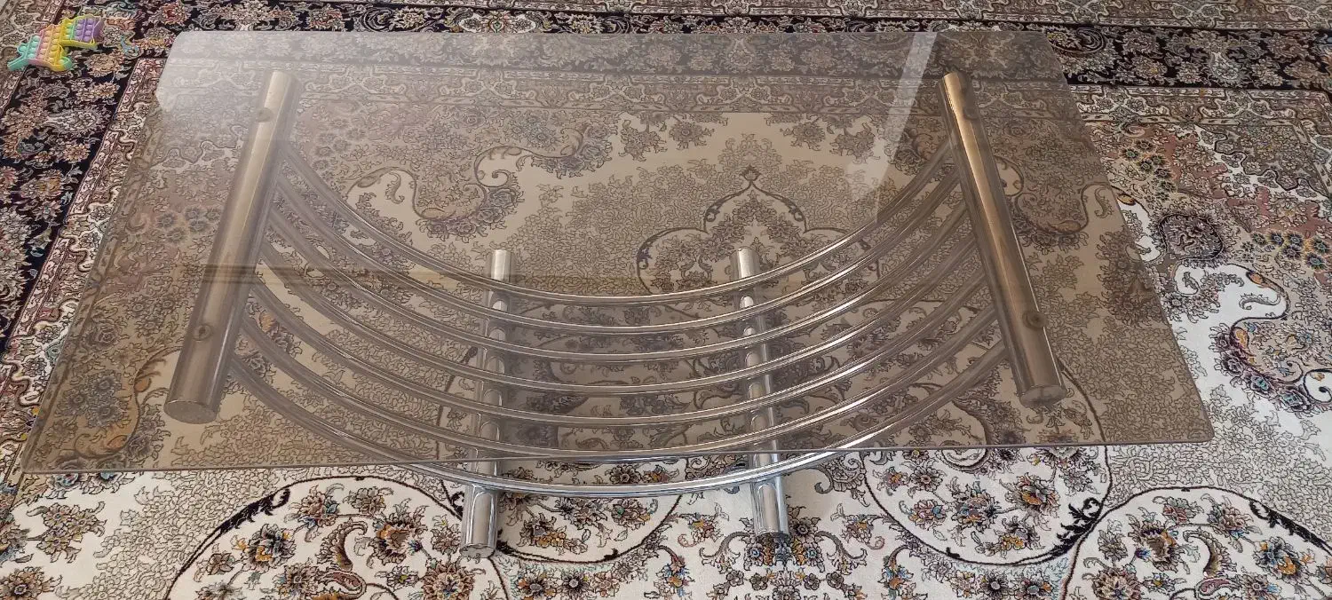 میز شیشه ای پایه استیل|مبلمان خانگی و میز عسلی|دورود, |دیوار