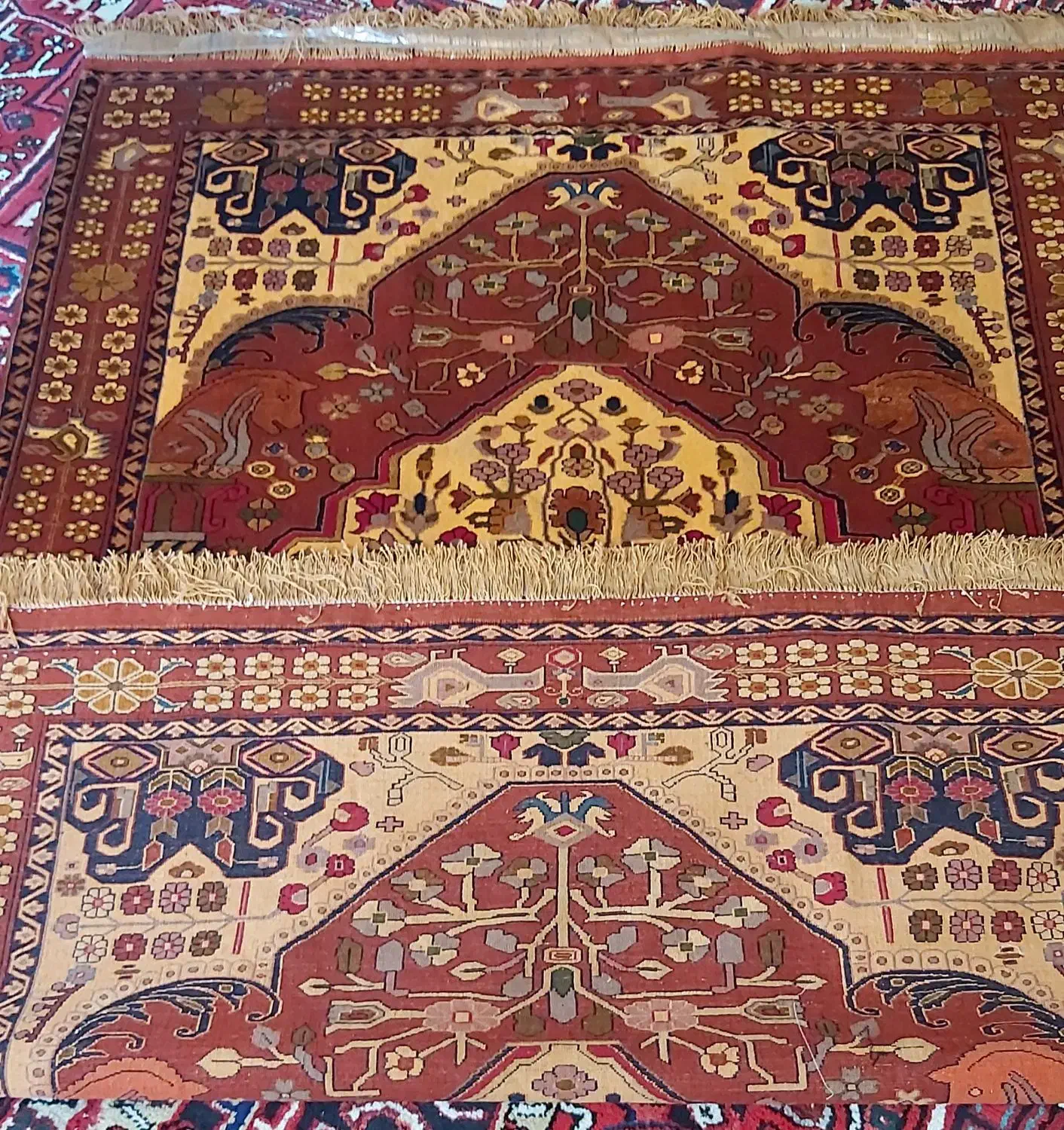 قالیچه قدیمی گیاهی|فرش|تبریز, |دیوار