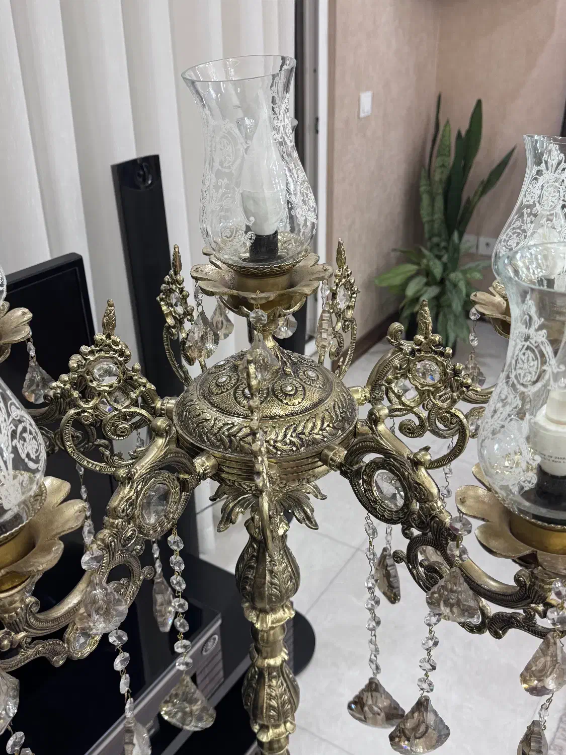 لوستر  برنجی جفت|لوستر و چراغ آویز|مشهد, شهرک لشکر (شهرک غرب)|دیوار
