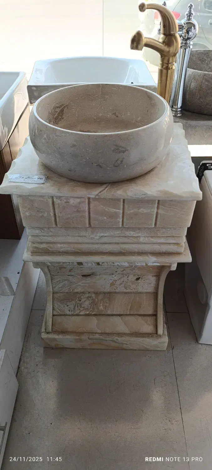 روشویی سنگ طبیعی کاسه روکار و توکار، شیرآلات|لوازم سرویس بهداشتی|ساوه, |دیوار