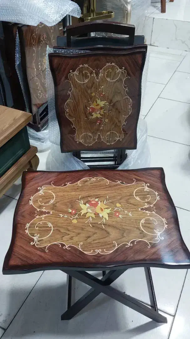 میز پذیرایی ۴ تایی تاشو چمدانی،چوب MDF براق|مبلمان خانگی و میز عسلی|رشت, گلسار|دیوار