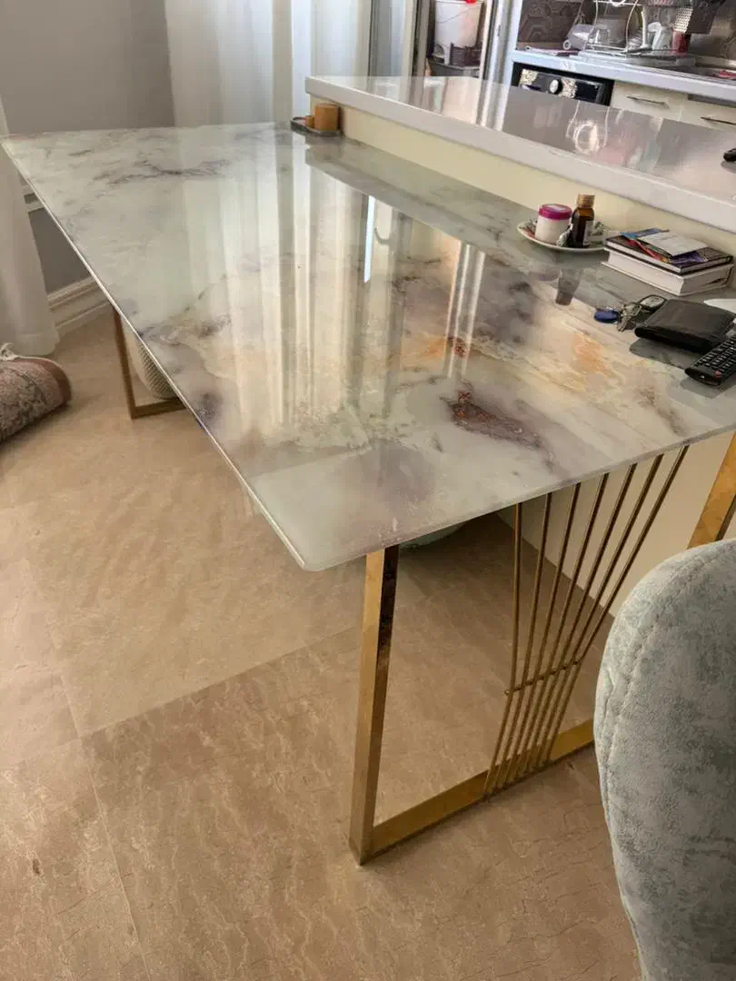 میز نهارخوری بدون صندلی شیشه مرمر|میز و صندلی غذاخوری|تهران, قیطریه|دیوار