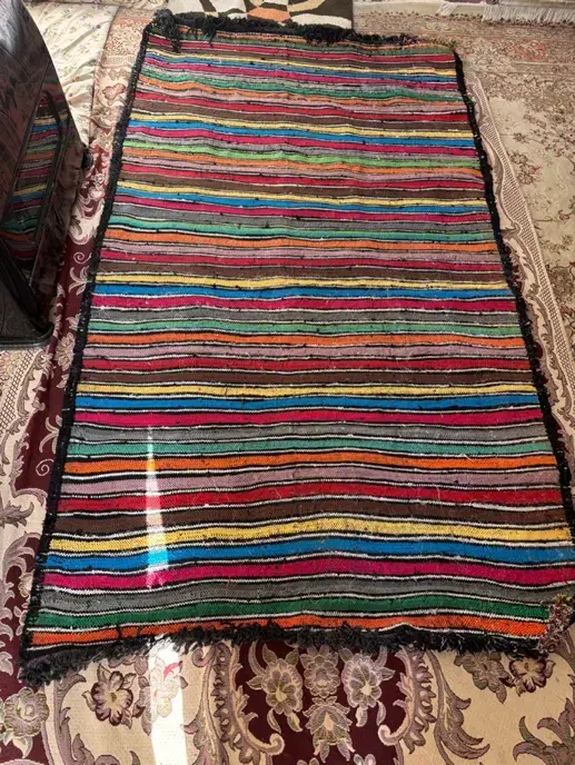 قالیچه دست بافت یا گلیم پارچه ای یا پالاس|گلیم، جاجیم، گبه|مشهد, نوده|دیوار
