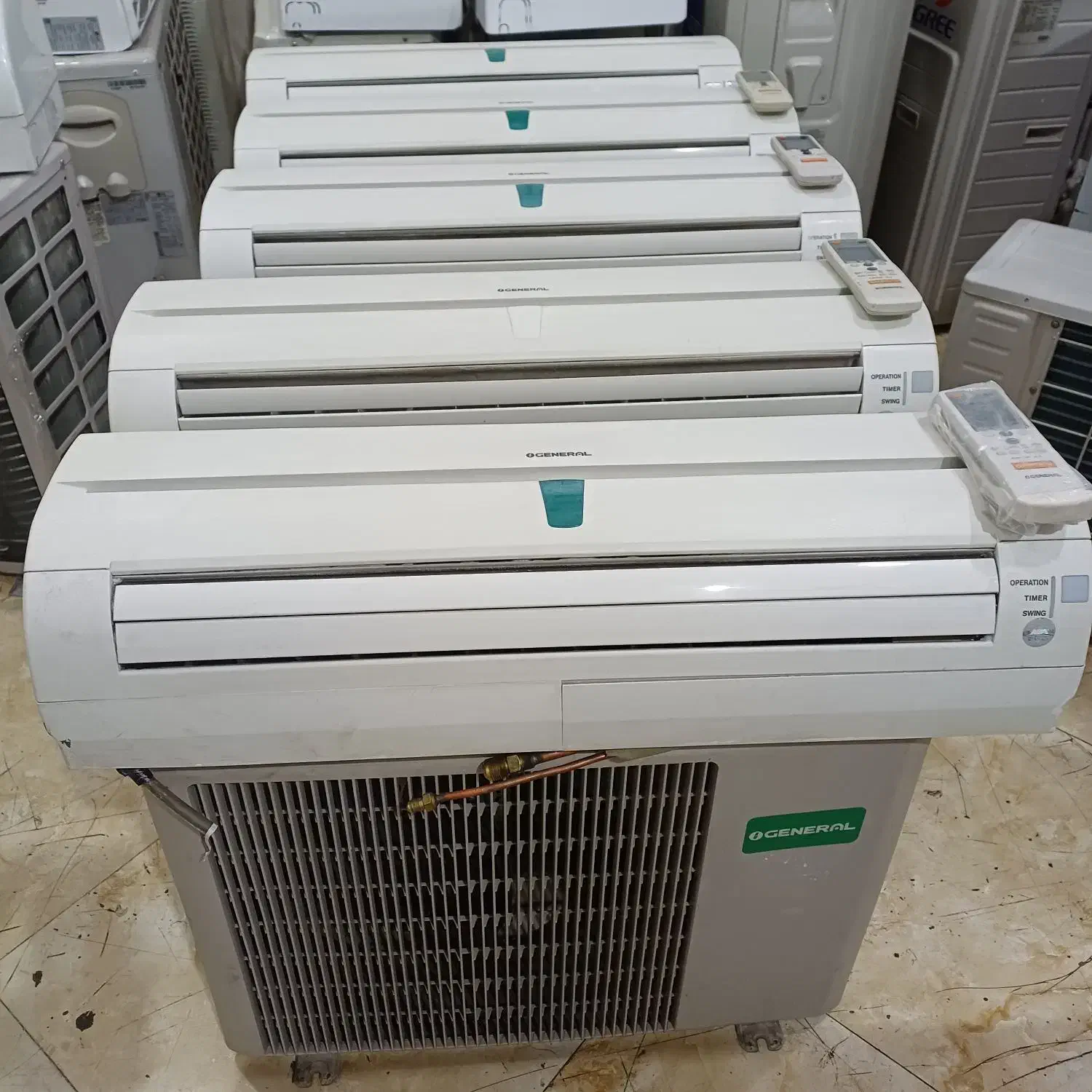 ۵ عدد کولر گازی اوجنرال اصلی ۱۲۰۰۰ کولرگازی در حد|کولر گازی و فن‌کوئل|تهران, شهرک طالقانی|دیوار