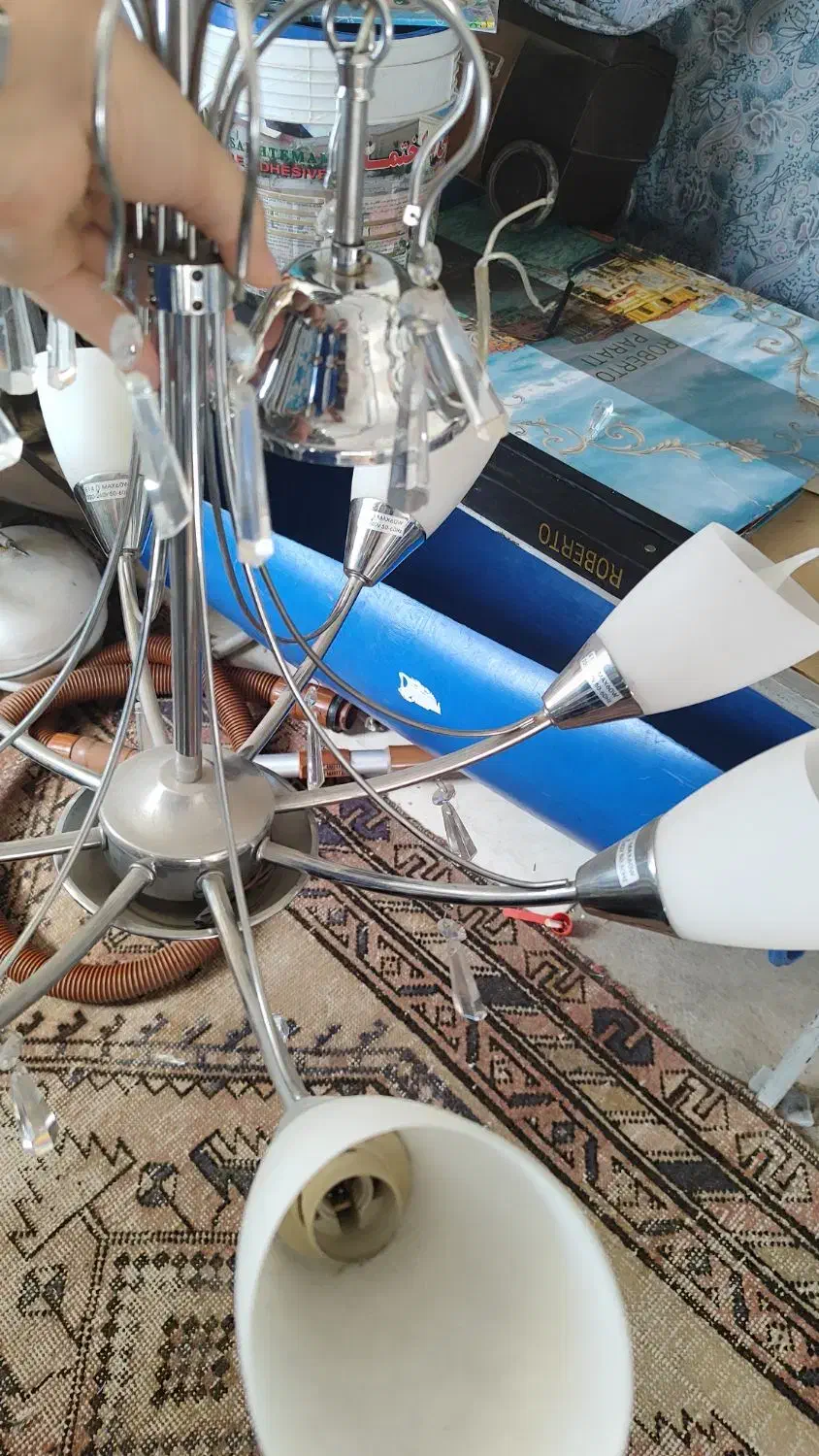 لوستر 8شاخه|لوستر و چراغ آویز|زنجان, |دیوار