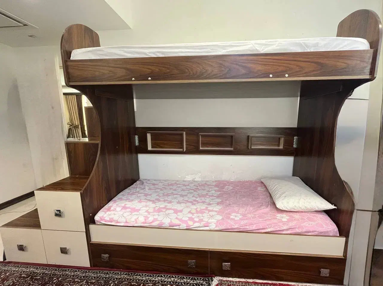 تختخواب دو طبقه چوبی|تخت و سرویس خواب|یزد, |دیوار