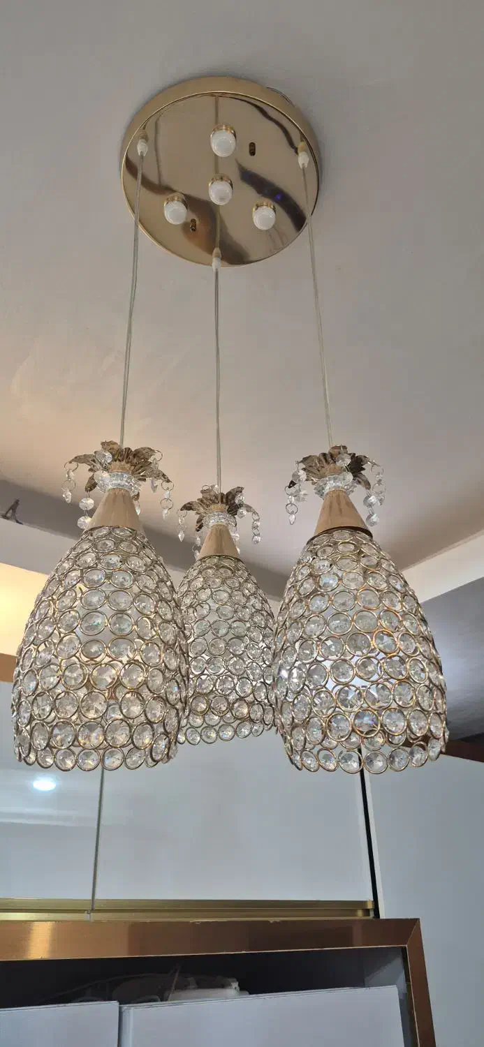 لوستر سه تایی|لوستر و چراغ آویز|قزوین, |دیوار