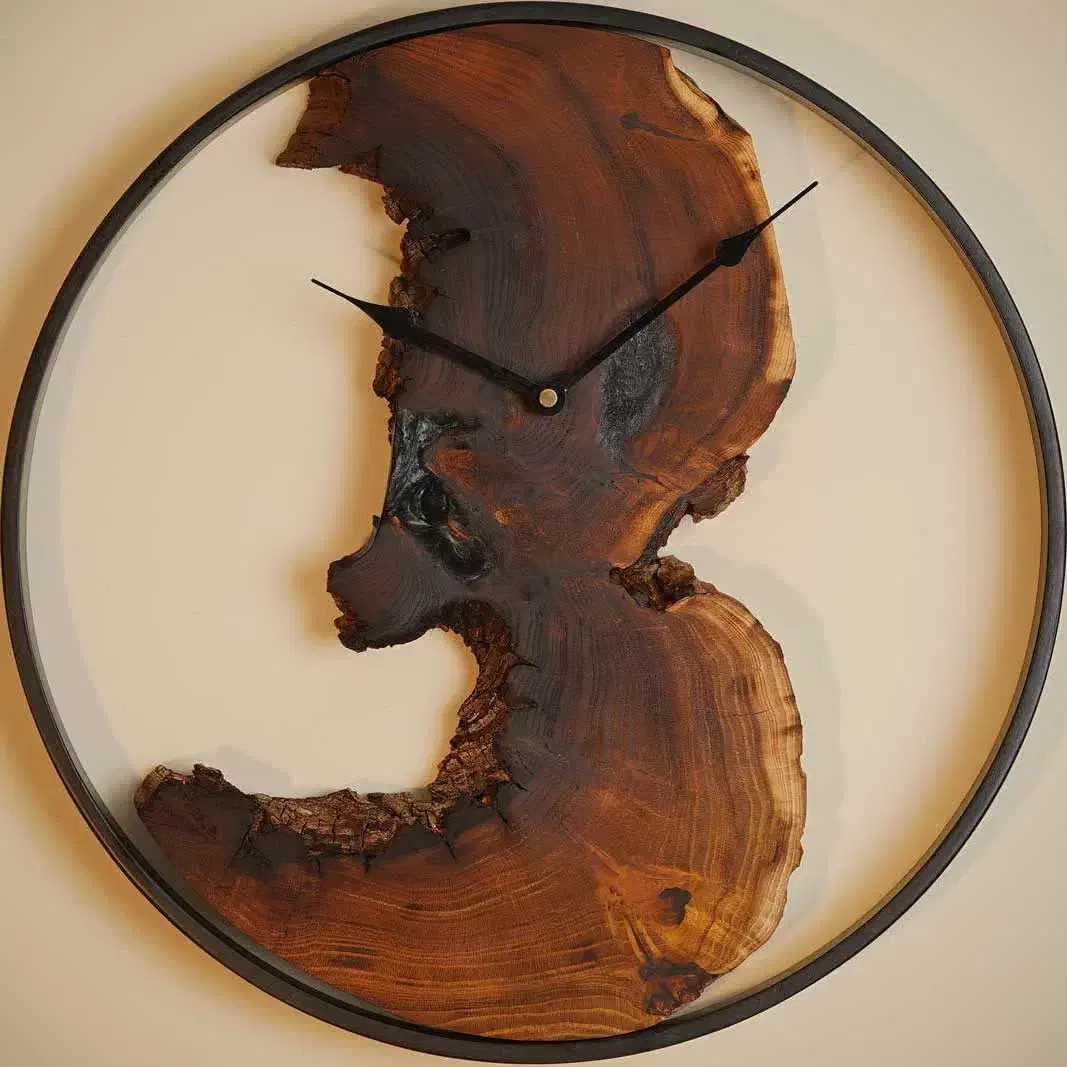 ساعت روستیک چوبی دیزاین|ساعت دیواری و تزئینی|قم, جمکران|دیوار