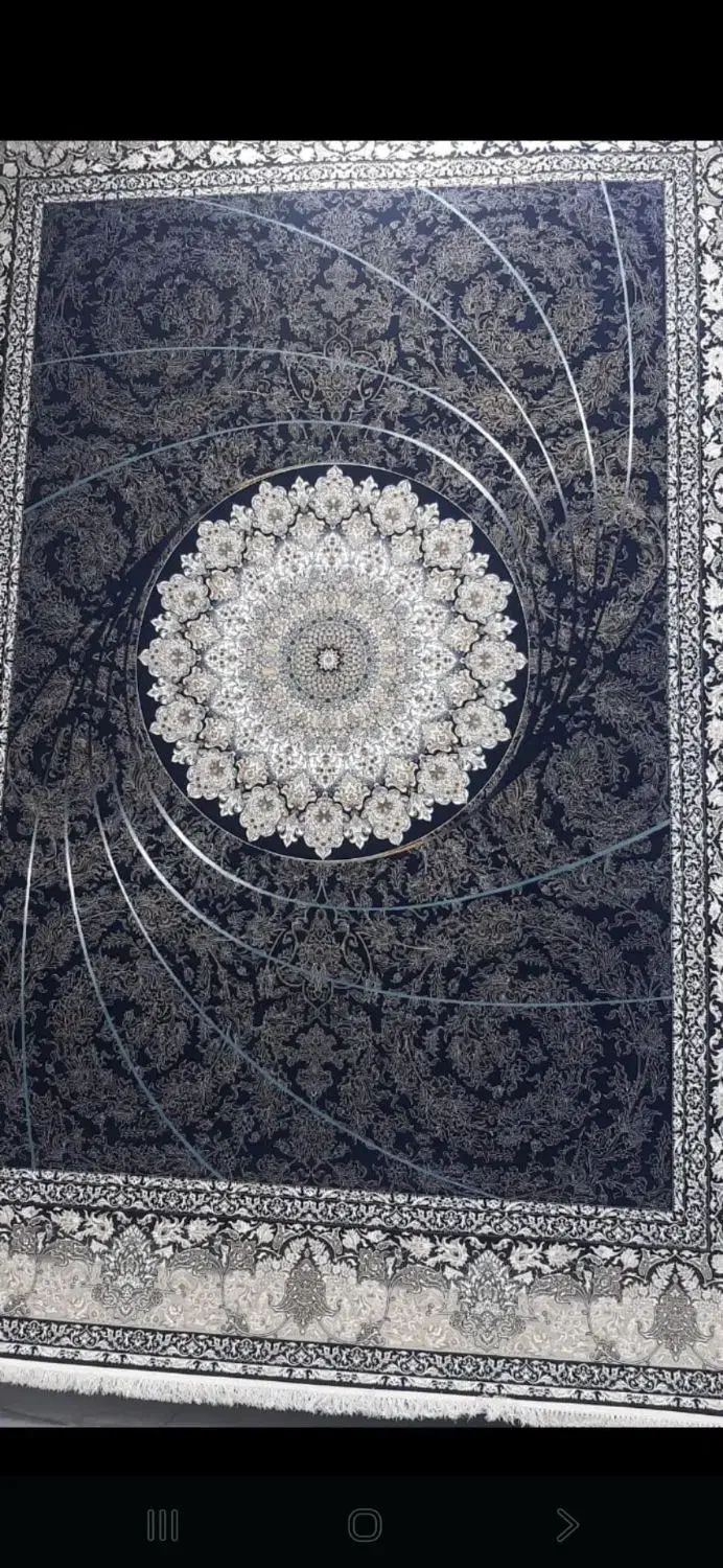 فرش کاشان۱۰۰۰شانه طرح مانا زمینه سورمه ای|فرش|سیرجان, |دیوار