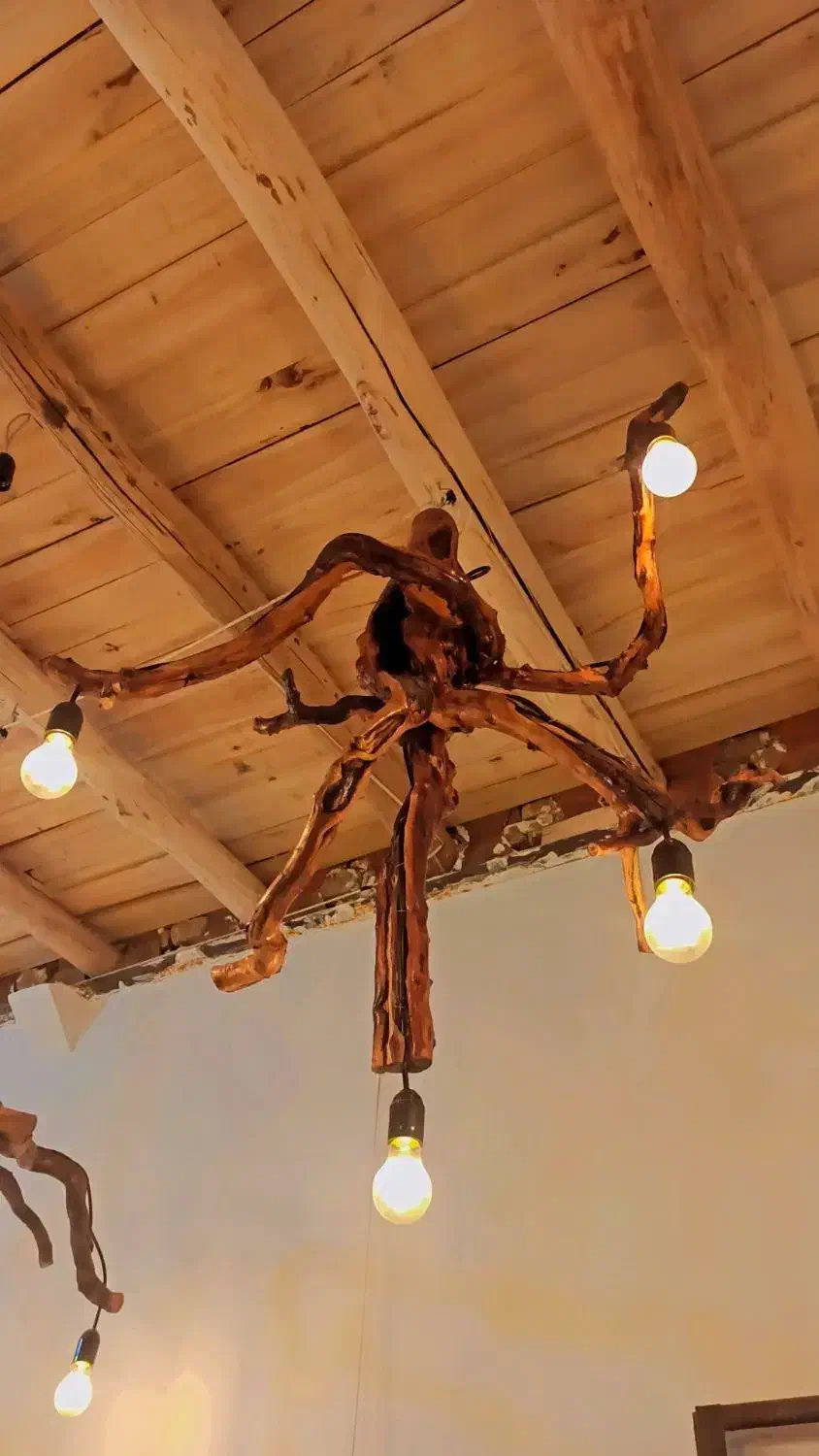 لوستر چوبی پینترستی|لوستر و چراغ آویز|مشهد, ویلاشهر|دیوار