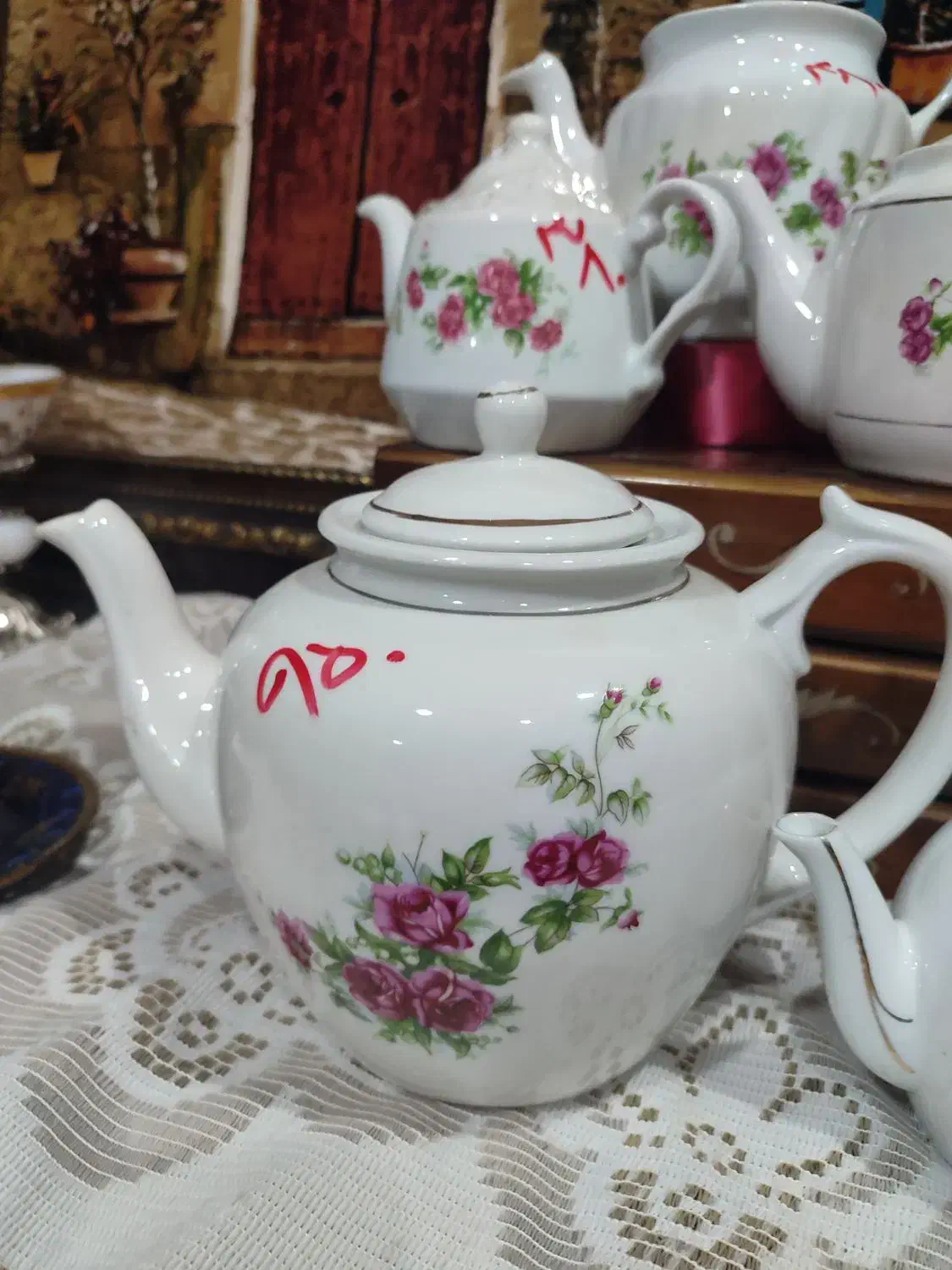 قوری گلدار یلدا گلسرخ|قوری، کتری، قهوهساز دستی|بوشهر, |دیوار