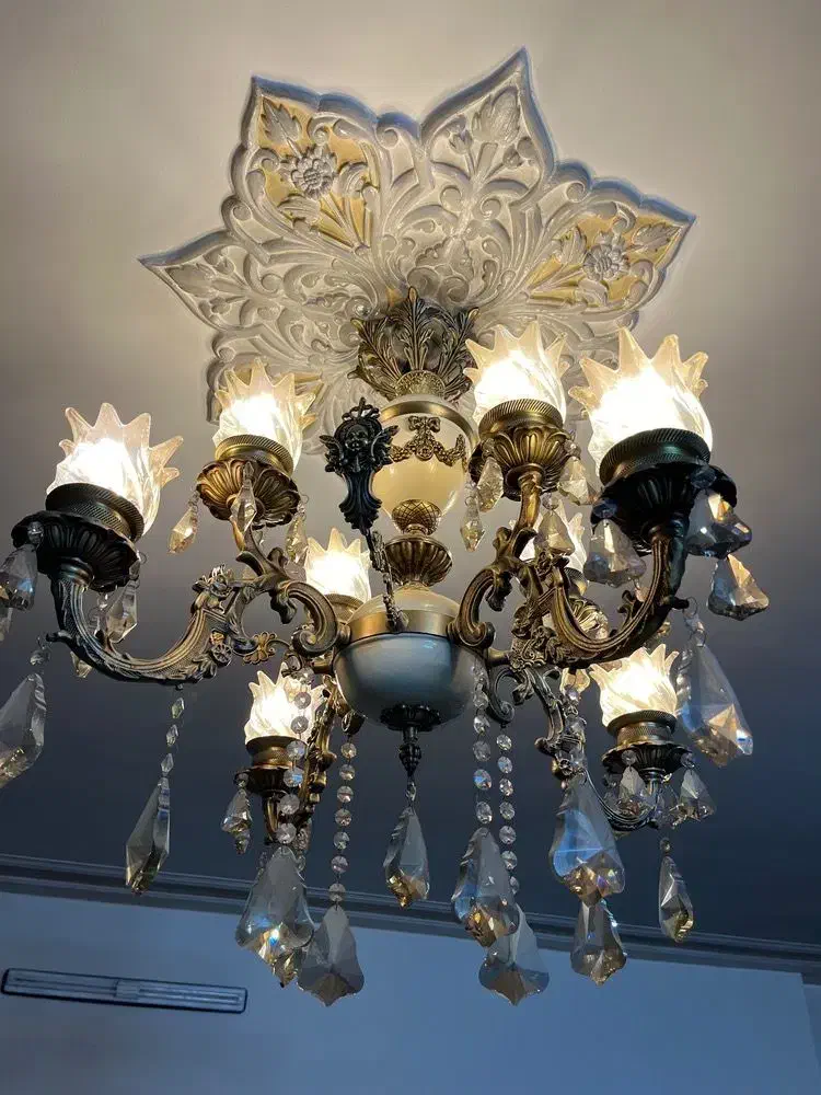 ۲عدد لوستر ۴شاخه ۸لامپ|لوستر و چراغ آویز|اصفهان, باغ فدک|دیوار