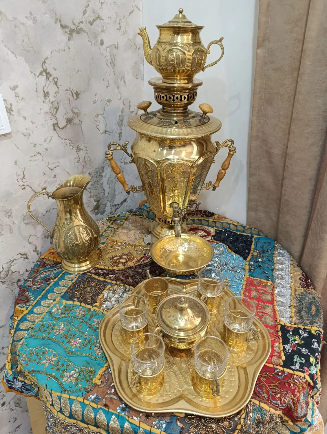 سرویس سماور برنجی|سماور، چایساز، قهوهساز|تهران, شاهین|دیوار