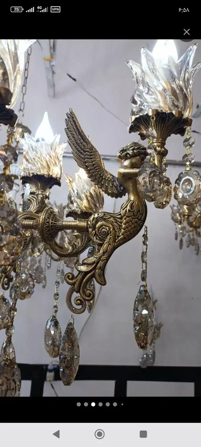 لوستربرنزی ده شاخه بیست لاله|لوستر و چراغ آویز|اردبیل, |دیوار