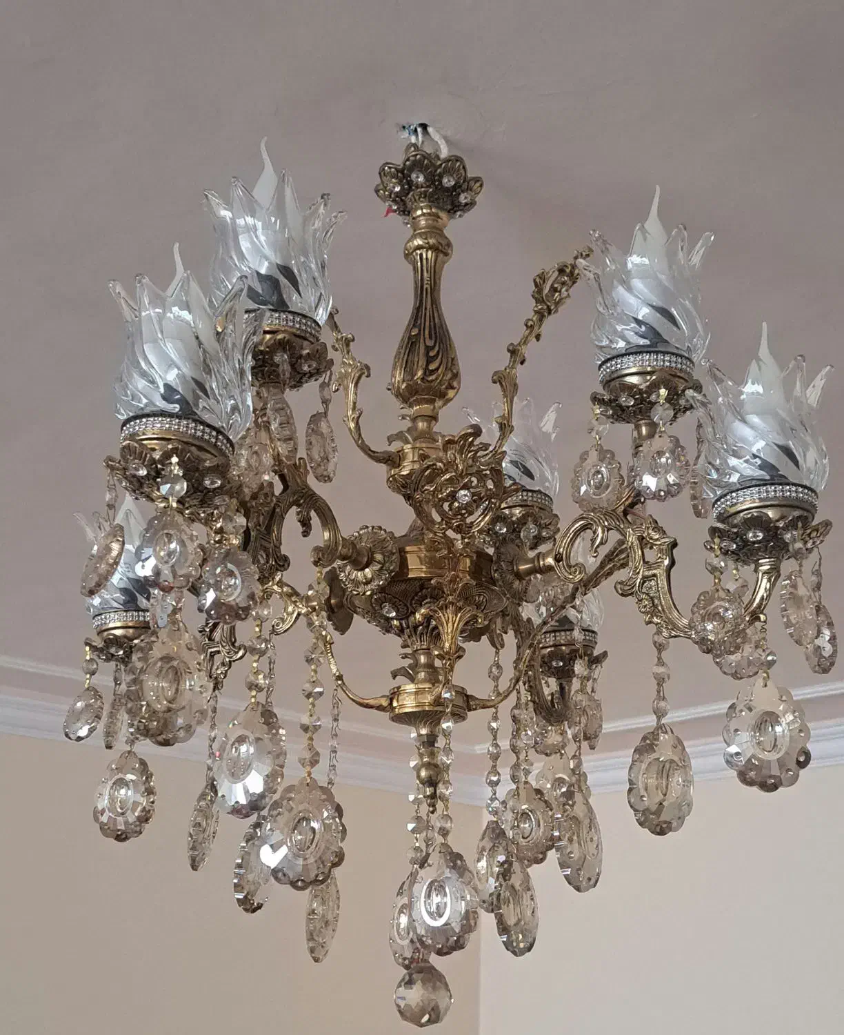 لوستربرنزچهارشاخه|لوستر و چراغ آویز|تبریز, |دیوار